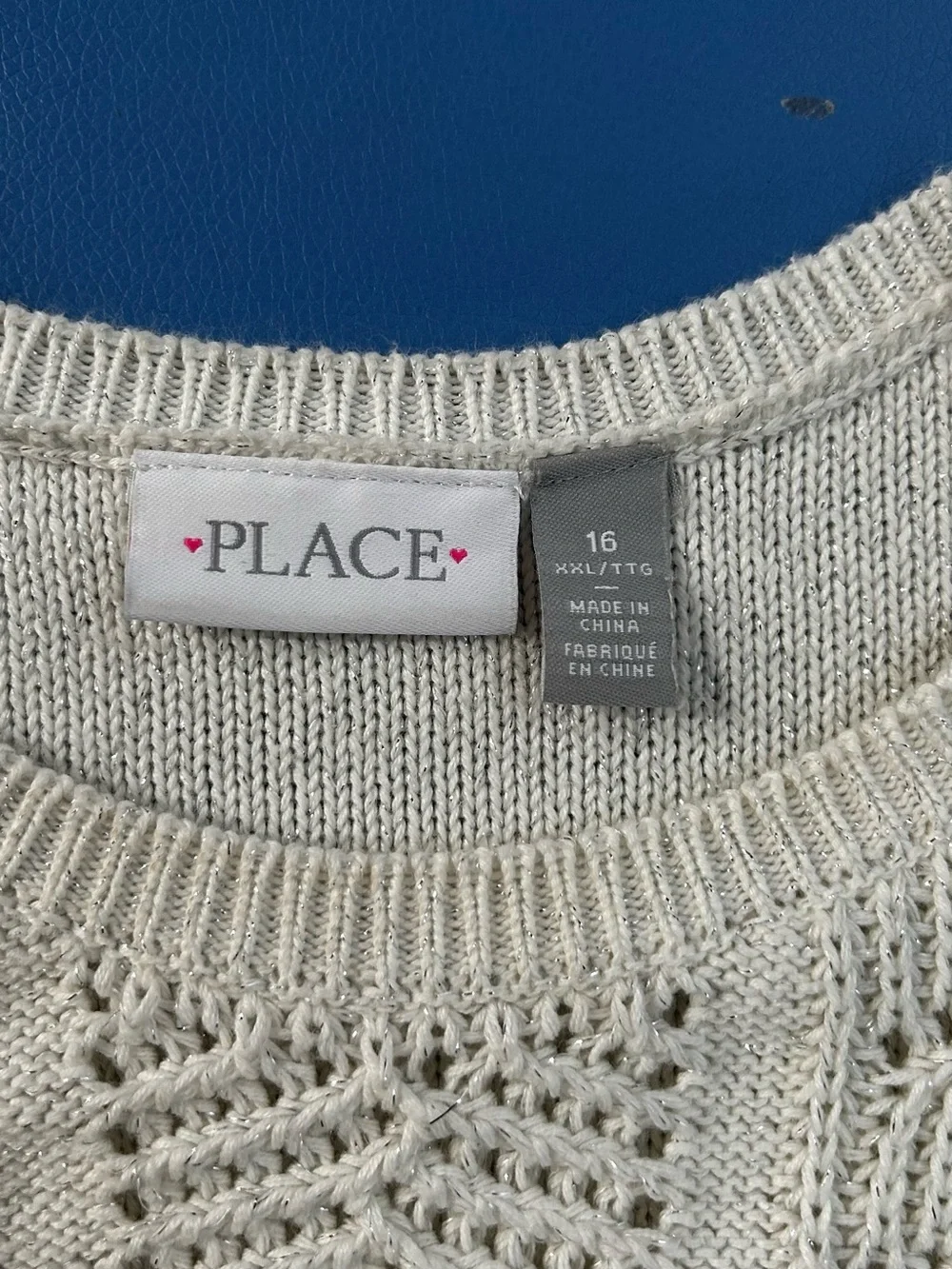 The Children's Place White Cold-Shoulder Cable Knit Sweater